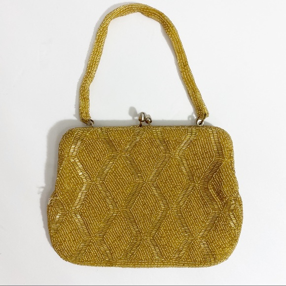 Vintage Walborg Gold Beaded Evening Purse - Picture 3 of 7